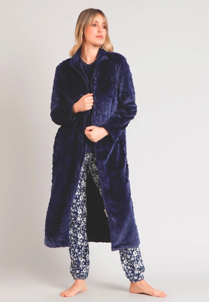 DŁUGI POLAROWY SZLAFROK DAMSKI ZAPINANY NA ZAMEK ADMAS 67165