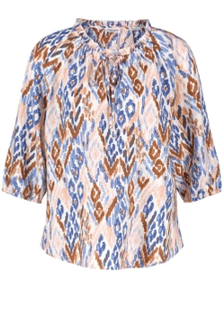 LNIANA BLUZKA DAMSKA Z MARSZCZONYM DEKOLTEM GERRY WEBER 260064-66229