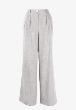 SZEROKIE SPODNIE DAMSKIE Z DOMIESZKĄ WISKOZY Z WZOREM W JODEŁKĘ ZAPS VERCELLI