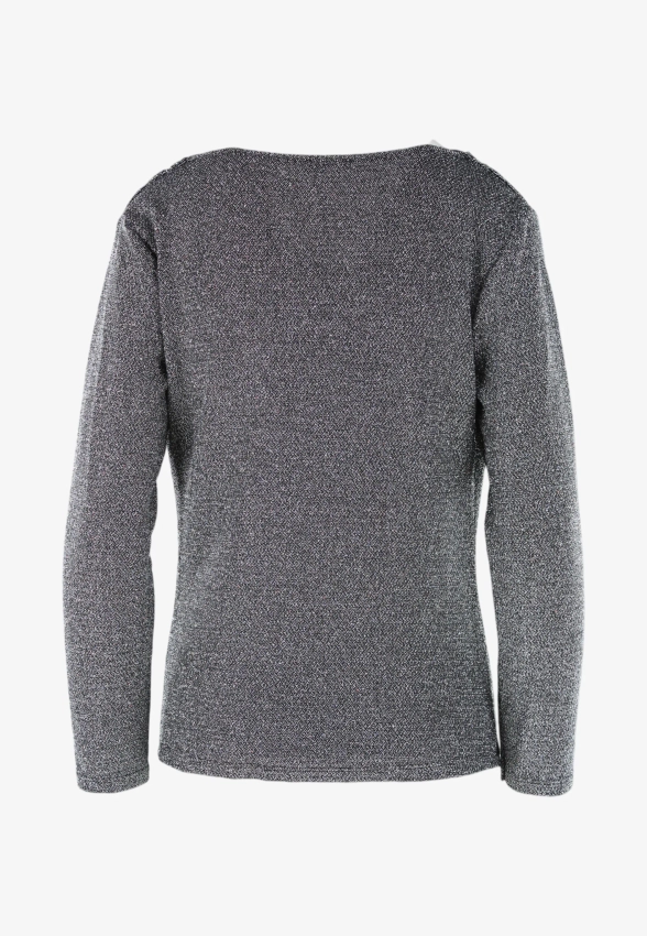 BŁYSZCZĄCY T-SHIRT DAMSKI Z DŁUGIM RĘKAWEM MAIN & LAND NMA149424