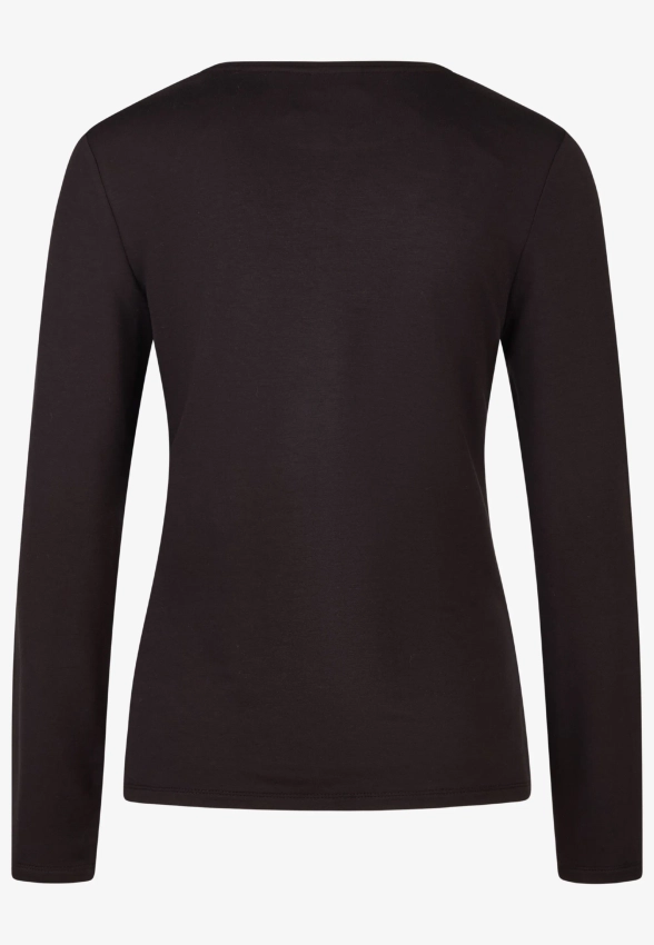 T-SHIRT DAMSKI Z WISKOZY Z DŁUGIM RĘKAWEM ORAZ APLIKACJĄ Z KRYSZTAŁKÓW BARBARA LEBEK 37660052