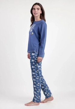 BAWEŁNIANA PIŻAMA DAMSKA SNOOPY Z DŁUGIM RĘKAWEM ADMAS Z KOLEKCJI PEAUTS 63424