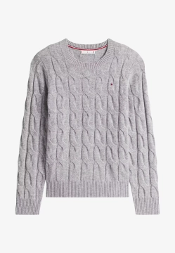 WEŁNIANY SWETER DAMSKI Z WARKOCZOWYM SPLOTEM TOMMY HILFIGER WW0WW43586