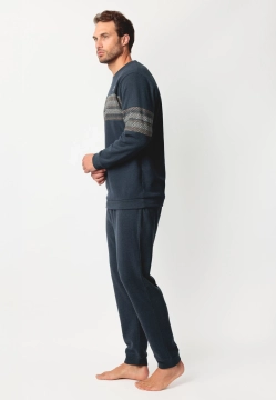 CIEPŁA PIŻAMA MĘSKA Z DŁUGIM RĘKAWEM ADMAS 63802