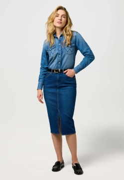 SPÓDNICA OŁÓWKOWA JEANSOWA WRANGLER 112371161