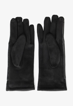 RĘKAWICZKI DAMSKIE Z MIĘKKIEJ SKÓRY EKOLOGICZNEJ I MATERIAŁU DIANA & CO DND8635