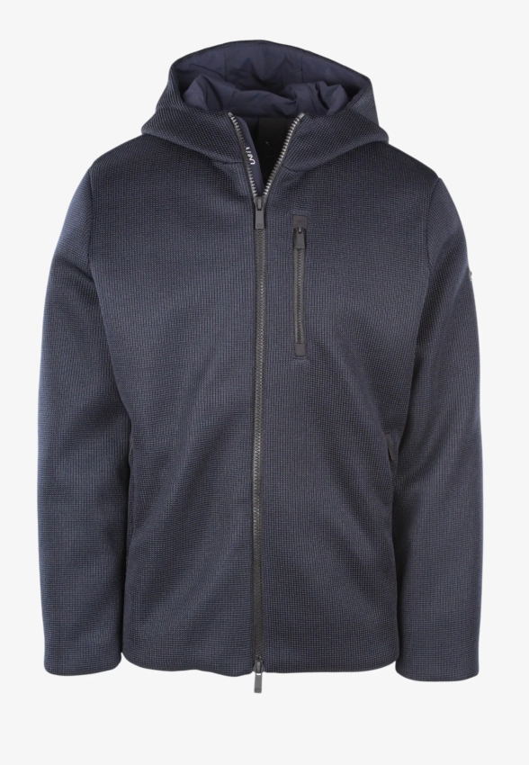 DZIANINOWA KURTKA MĘSKA Z KAPTUREM ZAPINANA NA ZAMEK UNITY BURBER