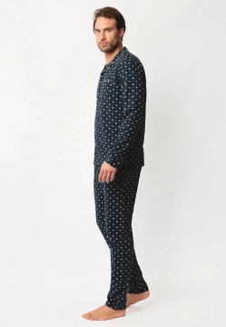 PIŻAMA MĘSKA Z DŁUGIM RĘKAWEM ZAPINANA NA GUZIKI ADMAS 63770