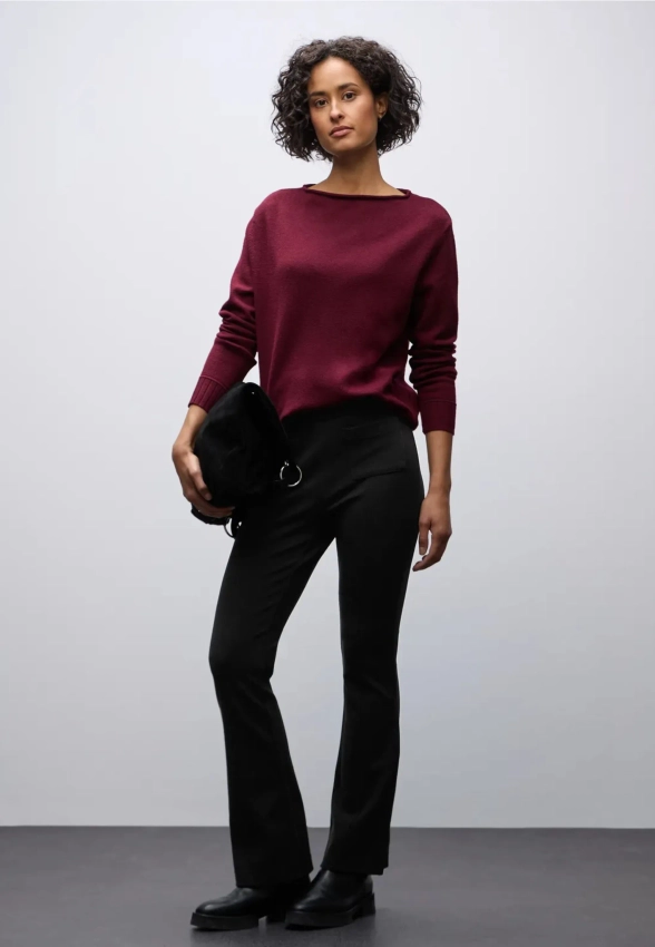 SPODNIE DAMSKIE Z WISKOZY ZE STRUKTURĄ STREET ONE 4 379787