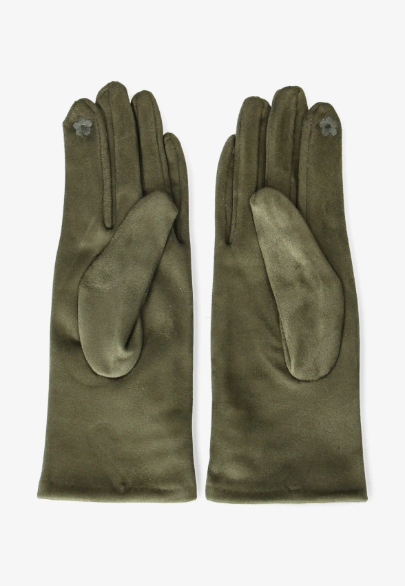 RĘKAWICZKI DAMSKIE Z WISKOZY Z OZDOBNYMI GUZIKAMI YINH1303