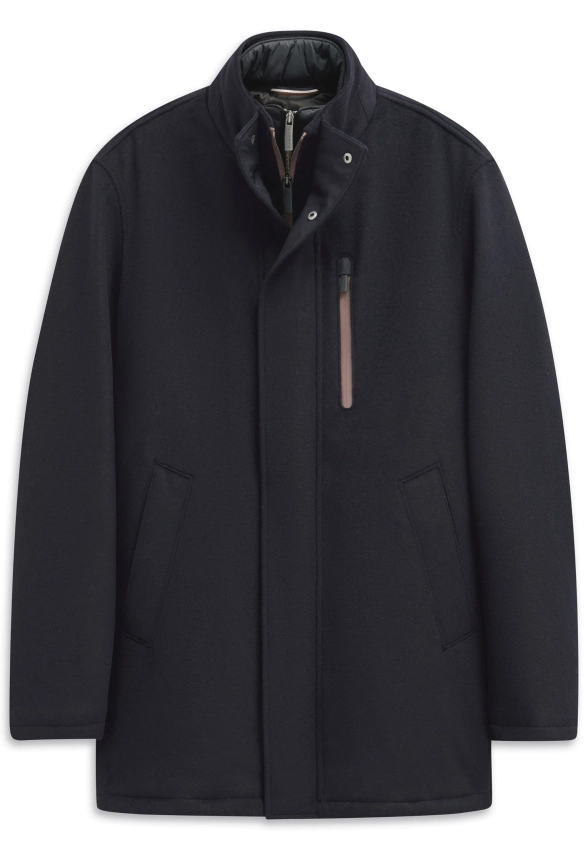 WEŁNIANA KURTKA MĘSKA Z PIKOWANĄ WSTAWKĄ BUGATTI 874328 81063