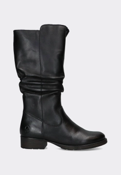 SKÓRZANE KOZAKI DAMSKIE NA PŁASKIM OBCASIE RIEKER Z9563-00