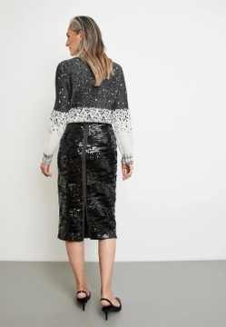 OŁÓWKOWA SPÓDNICA DAMSKA Z CEKINAMI GERRY WEBER 210023-31529