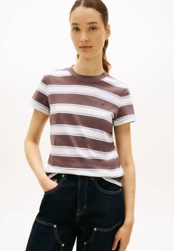 T-SHIRT DAMSKI Z KTÓTKIM RĘKAWEM W PASY TOMMY JEANS DW0DW21834