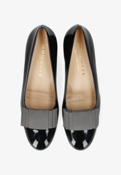 CZÓŁENKO DAMSKIE ZE SKÓRY LAKIEROWANEJ BRUNATE 32066