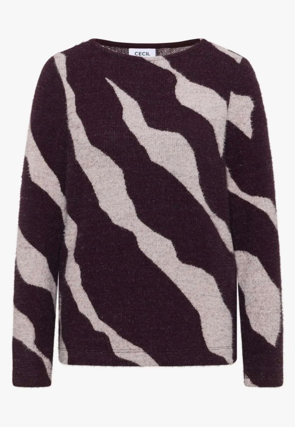 SWETER DAMSKI Z WZOREM NA CAŁEJ POWIERZCHNI CECIL 4 TOS324143