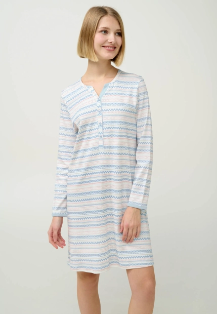 BAWEŁNIANA KOSZULA NOCNA Z ZAPIĘCIEM NA GUZIKI VAMP 23301