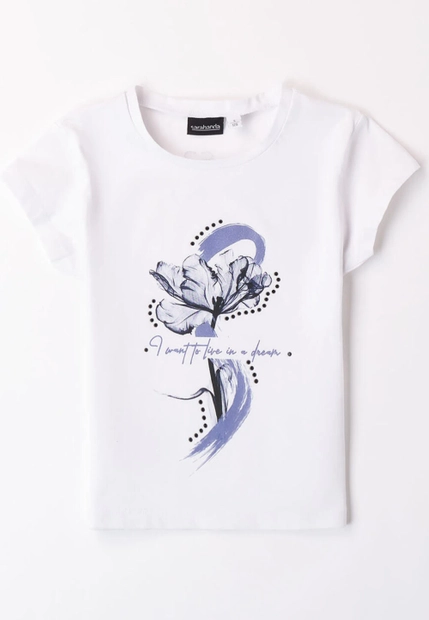 T-SHIRT DZIEWCZĘCY NADRUK SARABANDA O 8412