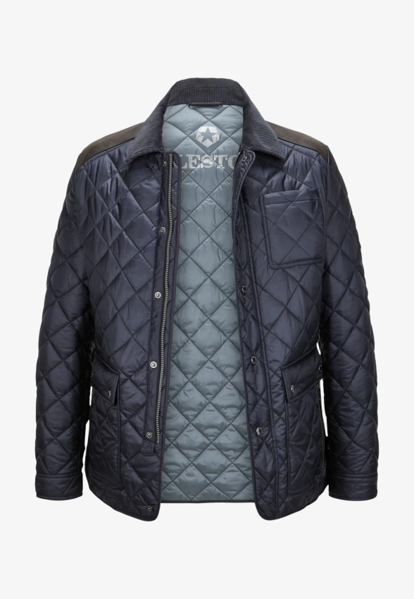 PIKOWANA KURTKA MĘSKA Z WSTAWKAMI SKÓRZANYMI MILESTONE 990474 60655