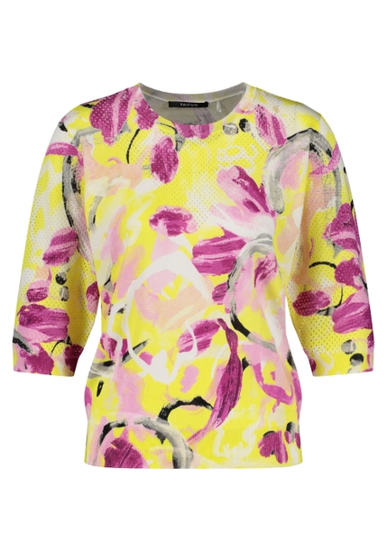 SWETER DAMSKI Z KWIATOWYM WZOREM TAIFUN 572308-15011