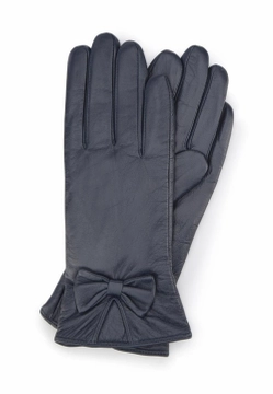 DAMSKIE RĘKAWICZKI SKÓRZANE Z KOKARDKĄ WITTCHEN 39-6-550-GC-S