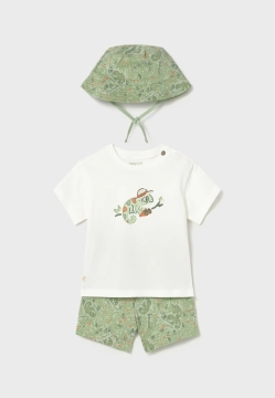 KOMPLET CHLOPIECY T-SHIRT BERMUDY CZAPKA MAYORAL 1667