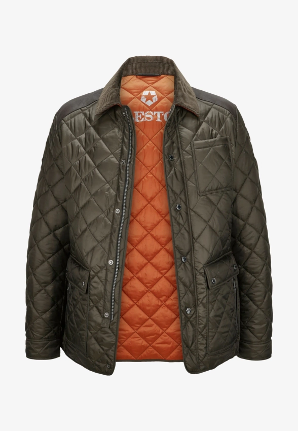 PIKOWANA KURTKA MĘSKA Z WSTAWKAMI SKÓRZANYMI MILESTONE 990474 60655