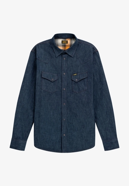 JEANSOWA KOSZULA MĘSKA ZAPINANA NA ZATRZASKI GAS B0676