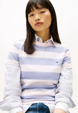 T-SHIRT DAMSKI Z KTÓTKIM RĘKAWEM W PASY TOMMY JEANS DW0DW21834