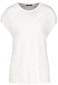 T-SHIRT DAMSKI Z CEKINOWĄ OZDOBĄ TAIFUN 571339-16138