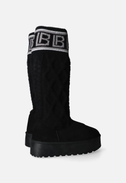 KOZAKI DAMSKIE NA PLATFORMIE Z DZIANINOWĄ CHOLEWKĄ LAURA BIAGIOTTI 9268