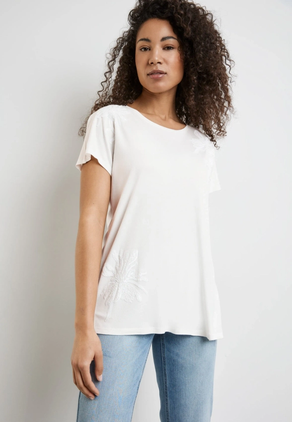 T-SHIRT DAMSKI Z CEKINOWĄ OZDOBĄ TAIFUN 571339-16138