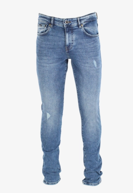 JEANSY MĘSKIE Z EFEKTEM PRZETARCIA ALBERT PLUS SLIM GAS B0563