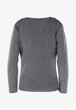 BŁYSZCZĄCY T-SHIRT DAMSKI Z DŁUGIM RĘKAWEM MAIN & LAND NMA149424