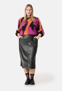 SPÓDNICA DAMSKA ZE SKÓRY EKOLOGICZNEJ SAMOON 510503-21127