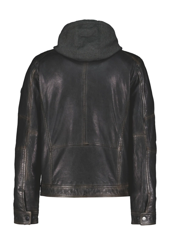 KURTKA MĘSKA SKÓRZANA Z ODPINANĄ WSTAWKĄ Z KAPTUREM DONDERS 52425