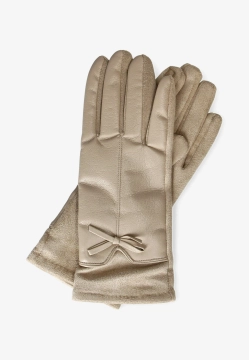 RĘKAWICZKI DAMSKIE Z MIĘKKIEJ SKÓRY EKOLOGICZNEJ I MATERIAŁU DIANA & CO DND8635