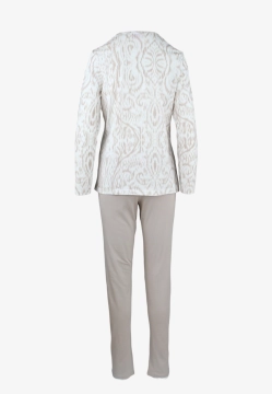 BAWEŁNIANA PIŻAMA DAMSKA Z DŁUGIM RĘKAWEM ZAPINANA NA GUZIKI LINCLALOR 75300