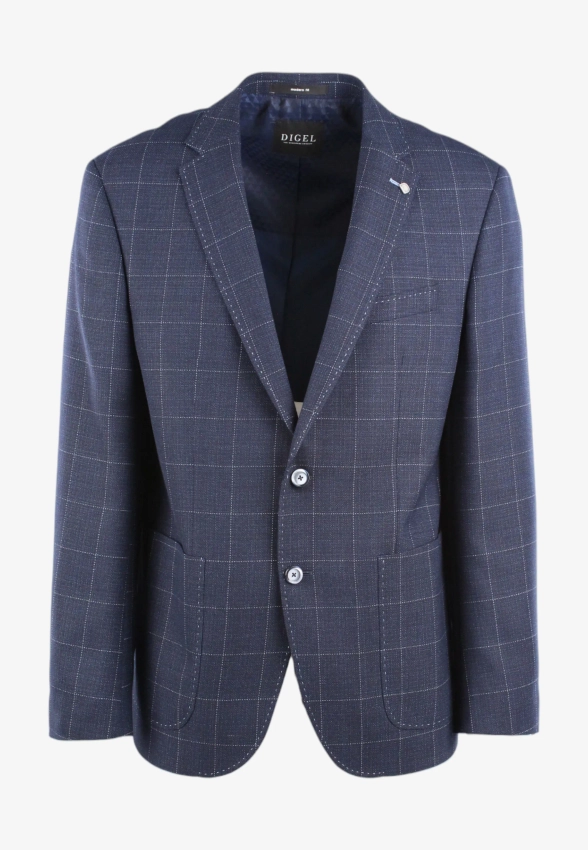 JEDNORZĘDOWA MARYNARKA MĘSKA W KRATĘ EDISON DIGEL EDS-0099233