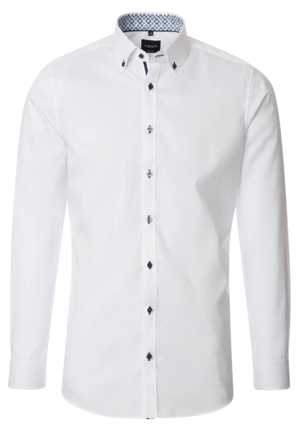 KOSZULA MĘSKA GŁADKA Z DŁUGIM RĘKAWEM BODY FIT VENTI 144326700