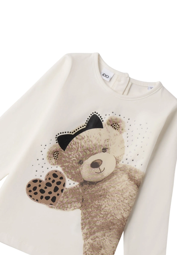 T-SHIRT DZIEWCZĘCY Z DŁUGIM RĘKAWEM I DO 4 F730