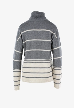 GOLF DAMSKI W PASY Z DOMIESZKĄ WEŁNY I WISKOZY MAIN & LAND A837