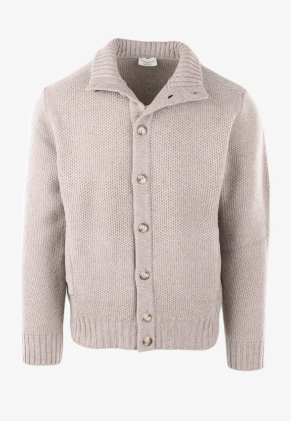 WEŁNIANY SWETER MĘSKI ZAPINANY NA GUZIKI Z DOMIESZKĄ KASZMIRU MORGANO 491697