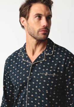 PIŻAMA MĘSKA Z DŁUGIM RĘKAWEM ZAPINANA NA GUZIKI ADMAS 63770