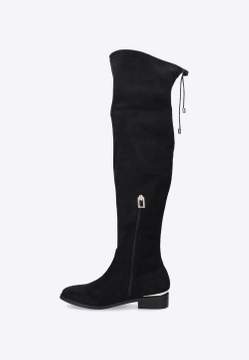 Długie kozaki damskie na płaskim obcasie TESSAGOLD1