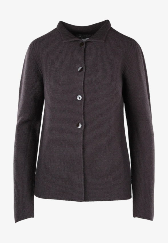 WEŁNIANY SWETER DAMSKI ZAPINANY NA GUZIKI UNA SU 10 114 MERINO