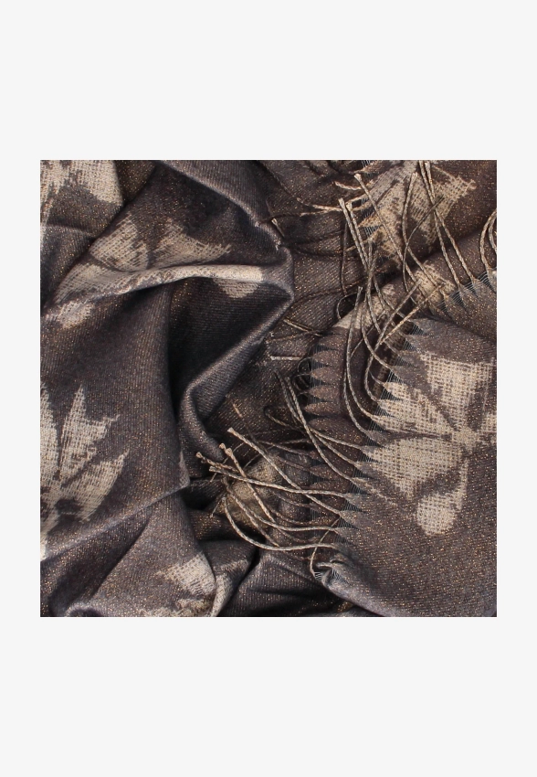 SZAL DAMSKI Z WISKOZY I WEŁNY FRĘDZLAMI YIND1651