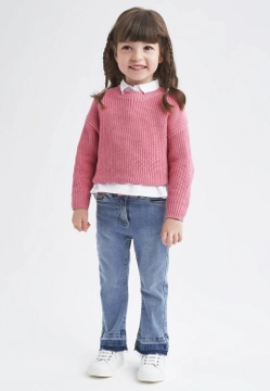 DZWONY JEANSY DZIEWCZĘCE Z PASKIEM I DO 4 8351