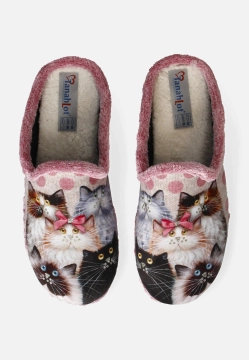 PANTOFLE DAMSKIE Z NADRUKIEM W KOTKI TANAHLOT II9354755
