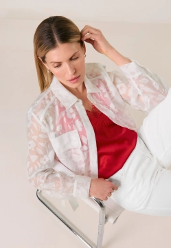 LEKKA MARYNARKA DAMSKA W KAWIATOWY WZÓR TAIFUN 730312-11140